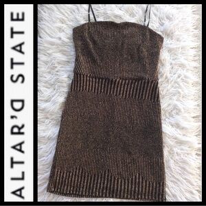 Altar’d State Metallic Ribbed Bodycon Dress
